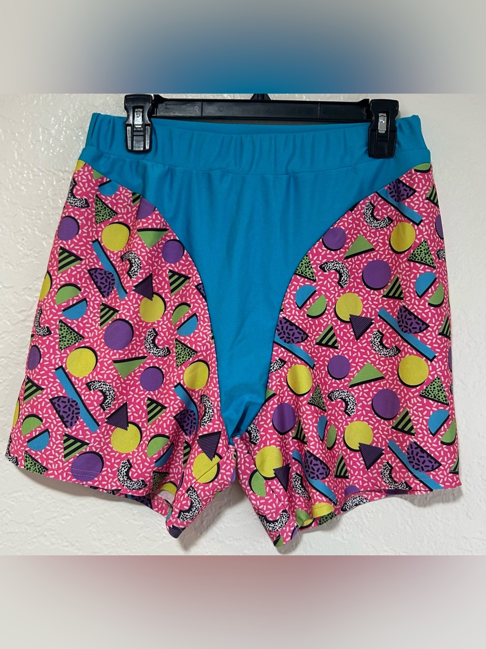 Amscan Turquoise, Pink & Yellow Geometric Athletic Shorts